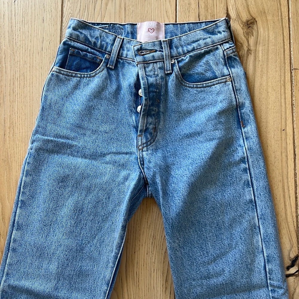 Light wash Revive denim straight leg jeans